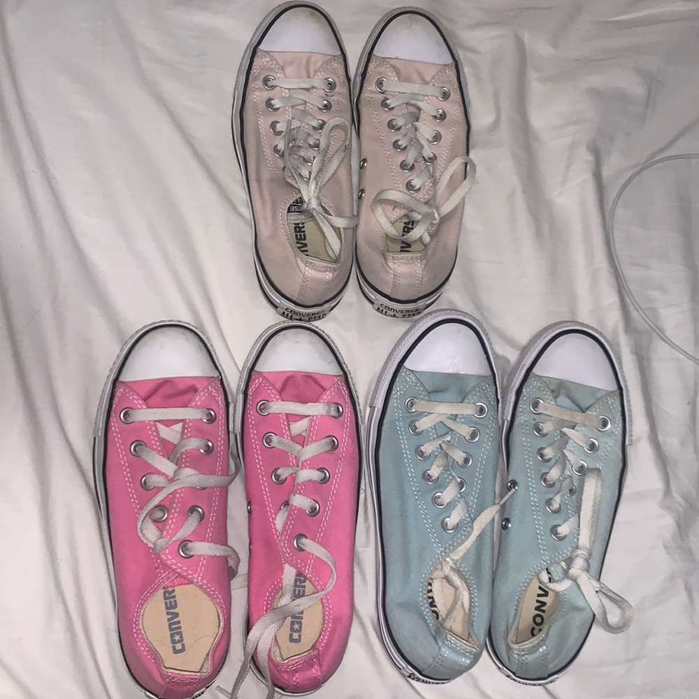All 3 pairs of ALL STAR Converse low top shoes